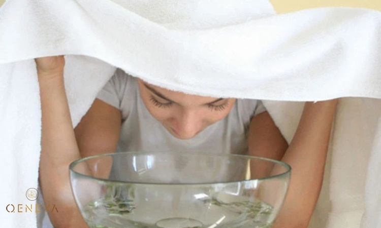 2.1. Xông mặt bằng nước lá tía tô 1